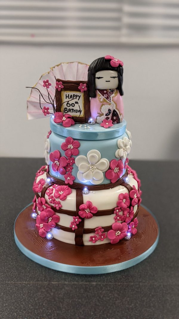 Geisha girl themed birthday cake